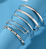 Hypoallergenic silver plated rigid geometric cuffs United Arab Emirates.