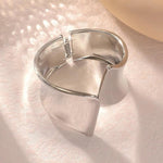 Waterproof silver wide flared statement cuff Biya Accessoires UAE.