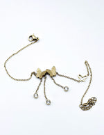 Waterproof gold delicate charm bracelet with dangling crystals UAE.