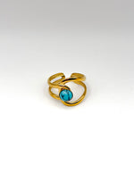 Hypoallergenic non-tarnish high polish blue stone ring UAE.