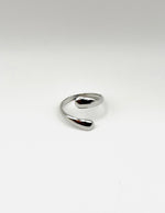 Waterproof silver teardrop adjustable wrap ring for women Dubai.