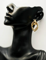 Best imitation jewellery brands in uae gold 3D multi-band geometric dangles.