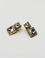 Best imitation jewellery brands in uae gold geometric dangles with pavé crystal halos.