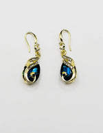 Biya Accessoires artificial jewellery online dubai sapphire blue peacock crystal drop earrings.