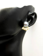 Close-up of premium hypoallergenic imitation jewelry featuring a pearl fan design.