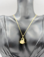 Waterproof non-tarnish artificial gold heart jewelry in a luxury gift box.