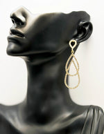مجوهرات دبي gold plated crystal bridal cascade earrings for women.