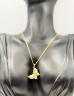 Close up of premium pavé crystal butterfly necklace by Biya Accessoires Dubai.