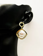 Biya Accessoires artificial jewellery online dubai geometric pearl drop earrings.