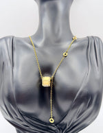 Waterproof gold shell inlay necklace with Roman coin charms Dubai.