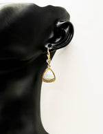 Biya Accessoires artificial jewellery online dubai triangular moonstone drop earrings.