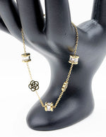 Waterproof gold hollow flower and crystal charm bracelet for women Dubai.