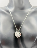 Silver rhodium plated convertible heart clover necklace by Biya Accessoires.