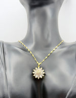 Premium cubic zirconia floral statement necklace UAE.