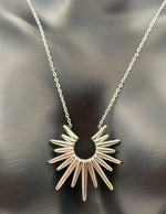Premium silver rhodium plated architectural necklace gift Dubai.