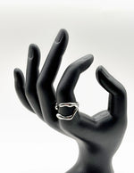 Premium stainless steel organic molten open ring for women Dubai.