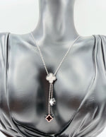Designer inspired silver four leaf clover layering necklace UAE.