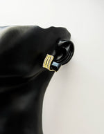 Best fashion jewelry in UAE black square crystal earrings for women.