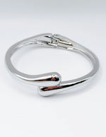 Silver bracelet on a white background