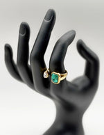 Waterproof gold two stone open ring for women Dubai.