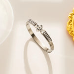 Waterproof silver cut out floral geometric bracelet for women Dubai.