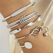 Non-tarnish silver statement bracelet set for women Dubai luxury fashion.