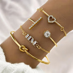 Hypoallergenic gold plated baguette crystal and solitaire cuff United Arab Emirates.