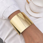 Waterproof 18K gold wide statement cuff bracelet Biya Accessoires UAE.