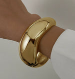 Waterproof 18K gold chunky dome cuff bracelet Biya Accessoires UAE.