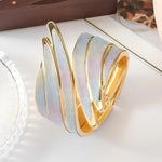 Luxury tarnish-free holographic statement jewelry for sensitive skin.