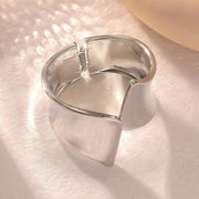 Waterproof silver wide flared statement cuff Biya Accessoires UAE.