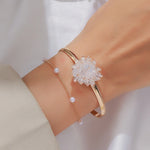 Waterproof 18K gold layered pearl and beaded cluster bangle Biya Accessoires UAE.