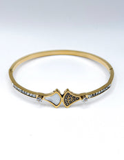 Waterproof dual dual texture geometric pave bracelet for women Dubai.
