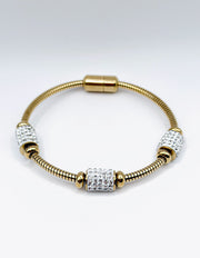 Modern luxury fine art editorial jewelry fluid gold chain bracelet gift for her.