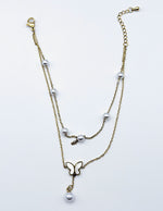 Hypoallergenic non-tarnish dainty gold pearlescent butterfly bangle UAE.