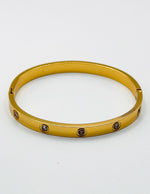 18K gold plated flush crystal flat band bangle by Biya Accessoires.