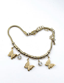 Modern luxury fine art editorial jewelry delicate gold chain bracelet gift for her.