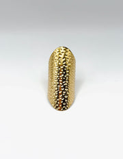 Hypoallergenic non-tarnish high polish architectural stippled ring UAE.