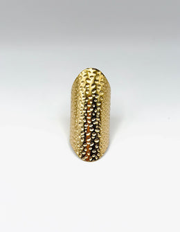 Hypoallergenic non-tarnish high polish architectural stippled ring UAE.