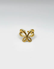 Modern luxury fine art editorial jewelry wire butterfly ring gift for her.