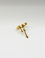 18K gold plated liquid molten drip open ring by Biya Accessoires.