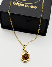 Modern luxury teardrop stone pendant necklace Dubai.