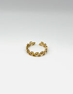 Waterproof gold hollow botanical adjustable ring for women Dubai.
