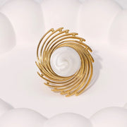 Modern luxury fine art editorial jewelry chunky celestial ring gift for her.
