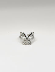 Waterproof silver sculptural butterfly adjustable ring for women Dubai.