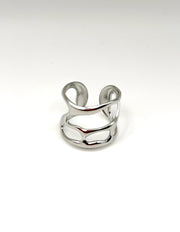 Waterproof silver abstract open work statement ring for women Dubai.