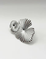 Modern luxury minimalist silver water drop adjustable ring.
