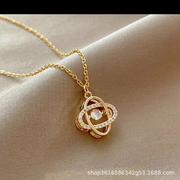 Kinetic Orbit Dancing Stone Pendant | 18K Gold Plated | Waterproof