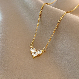 Amour Multi-Stone Crystal Heart Necklace | 18K Gold Plated | Waterproof