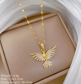 Celeste Pavé Crystal Dove Pendant | 18K Gold Plated | Waterproof